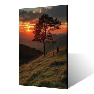 Stampa su Tela di <span class=keywords><strong>Tramonto</strong></span> in Montagna, Arte Murale con Stampa Digitale su Tela, Immagine del <span class=keywords><strong>Tramonto</strong></span> Personalizzabile per Arredamento Moderno - Product Image 1