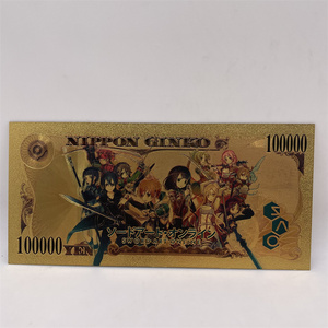 Billete de Oro de Anime Japonés <span class=keywords><strong>Sword</strong></span> <span class=keywords><strong>Art</strong></span> <span class=keywords><strong>Online</strong></span>, Tarjeta <span class=keywords><strong>SAO</strong></span> YUI como Regalo para Fans - Product Image 3