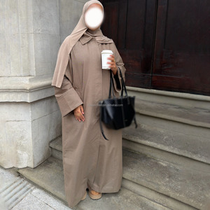 윌슨 패션 2026 긴 소매 버튼과 포켓이 있는 단정한 무슬림 여성 이슬람 의류 모든 계절 및 모든 행사에 적합 - Product Image 4