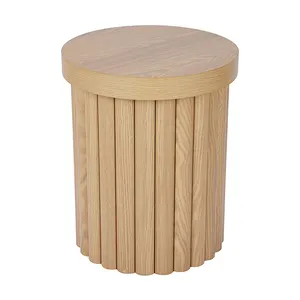 Mesa de centro redonda de madera de nuevo diseño de granja moderna