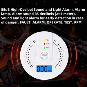 Detector de Monóxido de Carbono con Alarma, Funciona con Batería, Uso en Interiores del Hogar |   Monitor de Fugas de Gas CO para la Quema de Briquetas de Carbón/Colmenas de Carbón - Product Image 3