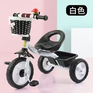Childrens Tricycle 3 Wheels Blue Seat With Basket For 2 To 4 Years Indoor Outdoor Use Metal Frame Foaming Wheels - Product Image 4