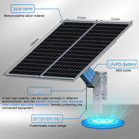 TecDeft 200W Système de caméra de sécurité extérieure CCTV commerciale avec panneaux solaires mono 12v 100ah Contrôleur MPPT de batterie à cycle profond