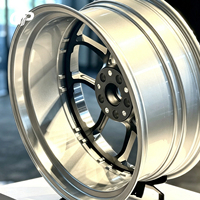 Para BMW M3 M4 Benz AMG Tesla Model 3, Juego de 2 Ruedas Forjadas de 5 Radios en Negro Mate Pulido, 6061-T6, de 17-24 Pulgadas, 5x112 5x120
