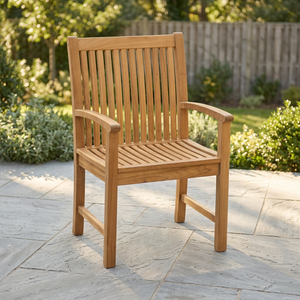 Fauteuil de jardin moderne de luxe en teck massif, écologique, durable, imperméable, pour terrasse et salle à manger - Product Image 3