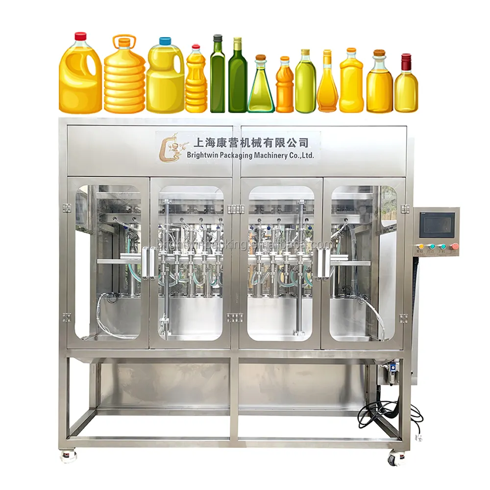 Fabrication de machine de remplissage automatique d'huile d'olive comestible à cuisson machines de capsulage machine de remplissage automatique de liquide avec CE ISO