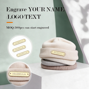 Étiquette métallique rectangulaire personnalisée à coudre, logo de marque en relief pour chapeaux et casquettes, lavable - Product Image 1