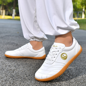 Chaussures de Tai Chi, dessus synthétique souple, semelle en caoutchouc, unisexe, durables, pour la pratique et l'entraînement des arts martiaux - Product Image 1