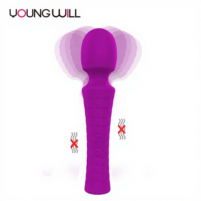 10 Frequency Modes Silicone AV Wand Massager with Waterproof USB Rechargeable Powerful Clitoral G Spot for Women Wand Massager