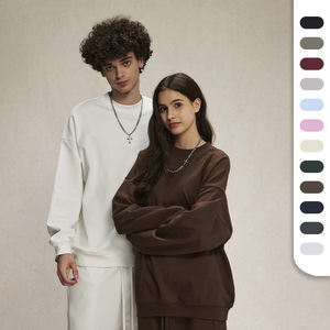 Cotton Blending Pullover Round Neck Sweatshirts with Custom Logo Heavyweight French Terry <strong>Jumpers</strong> Sweatshirts - Product Image 1