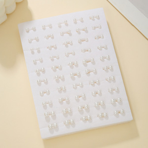 Fashion <b>Stud</b> <b>Earrings</b> 50 Pairs Imitation Pearl <b>Crystal</b> Women's Geometric Round Mixed Size <b>Earring</b> Set Yiwu Origin - Product Image 2