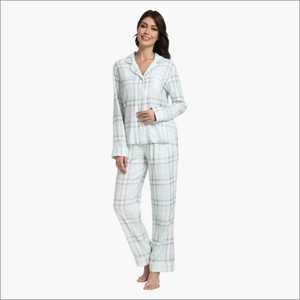 Pijamas para Mujer, Ropa de Dormir OEM/ODM, Bambú Modal, Rayas, Suaves, Transpirables, Absorbentes de Humedad, 100% Algodón Premium - Product Image 4