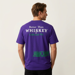 T-shirt pour homme surdimensionné violet, imprimé numérique, streetwear hip-hop, col rond, manches courtes, t-shirt graphique - Product Image 2