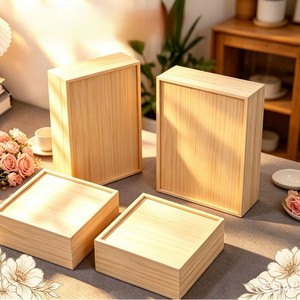 Caja de Regalo de Madera Rectangular Hecha a Mano, Caja de Almacenamiento de Madera Maciza, Caja de Recuerdos para Boda, Empaque para Regalo - Product Image 3