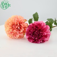 Kedatangan Baru Bunga Dahlia Sutra Besar 57cm Dekoratif Satu Tangkai Warna Champagne Peach Putih untuk Dekorasi Hotel dan Pernikahan