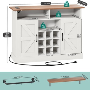 Aparador de Bambú Moderno y Minimalista Personalizado, Modelo SBC-10, <span class=keywords><strong>para</strong></span> Cocina, Sala de Estar, <span class=keywords><strong>Comedor</strong></span>, Almacenamiento de Té, Vino y con Cajones - Product Image 4