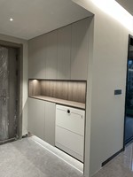 Meuble d'entrée sur mesure, étagère à chaussures, panneau modulaire, mobilier en bois stratifié, design traditionnel pour salon, pour toute la maison