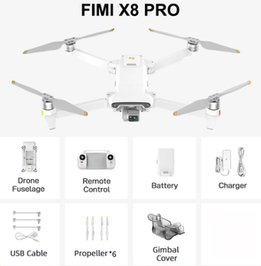 Dron FIMI <span class=keywords><strong>X8</strong></span> <span class=keywords><strong>Pro</strong></span> con Transmisión de 15 km, Detección de Obstáculos Tridireccional y Megáfono con Alcance de Proyección de Sonido de 100 m - Product Image 4