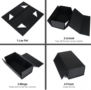 Caja de regalo de cartón reciclable magnética plegable de lujo Calcetines con logotipo personalizado Materiales reciclados en relieve Laminación mate - Product Image 1