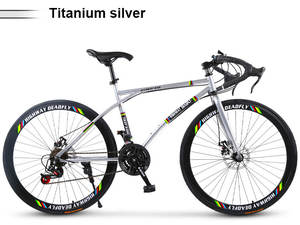 Bicicleta de Carretera de 21 Velocidades Completamente de Carbono 700c, Bicicleta de Montaña MTB con Freno de Disco Doble y Llantas de Color - Product Image 2