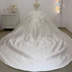 Lsjj155 Luxury <b>Wedding</b> Dress Spaghetti Straps 3D Floral Applique Layered Ruffle Formal Princess Bridal Ball Gown Jancember - Product Image 6