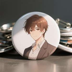 Badge rond en étain personnalisé de haute qualité, motif de personnage de manga mignon, écologique, cadeaux kawaii pour <span class=keywords><strong>otaku</strong></span>, technique de peinture imprimée UV - Product Image 5