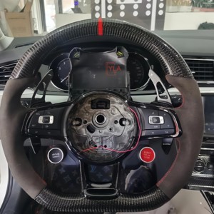 Volant en cuir et fibre de carbone version améliorée pour Volkswagen <span class=keywords><strong>Golf</strong></span> <span class=keywords><strong>8</strong></span> - Product Image 1