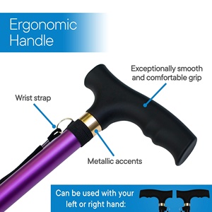 Bastón de Caminar Plegable de 3 Secciones de Fibra de Carbono y EVA, Ligero, Ajustable, con Mango Ergonómico de Aluminio y Correa para la Muñeca - Product Image 5