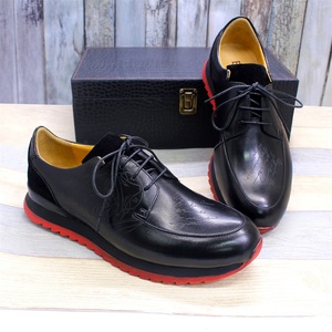 Scarpe sportive Casual Oxford da <span class=keywords><strong>uomo</strong></span> in pelle di mucca stile italiano personalizzate scarpe da ginnastica traspiranti con stampa Laser stringate scarpe da corsa in pelle - Product Image 6
