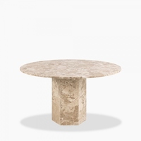 Table basse ronde moderne en marbre naturel et bois avec pieds courbes, blanc, meubles de luxe pour salon, décoration