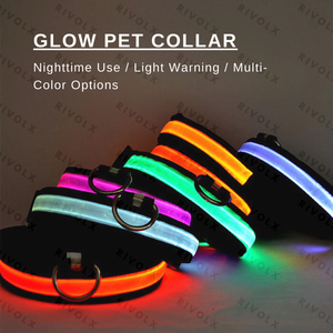Collier LED rechargeable pour chiens/chats, durable, respirant, réglable, en polyester, style moderne, utilisable toute l'année, couleur personnalisée - Product Image 3