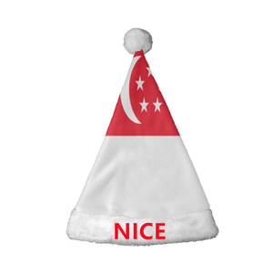 Gorro Navideño Personalizado con Diseño de <span class=keywords><strong>San</strong></span> Tomé y Príncipe, Gorro de Franela para Navidad, Gorro Festivo con Borde de Felpa para Fiestas Navideñas y Espectáculos - Product Image 3