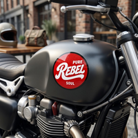 Autocollant personnalisé avec logo de marque, résistant aux UV, imperméable, auto-adhésif, en PVC découpé, étiquette ronde avec logo imprimé pour moto