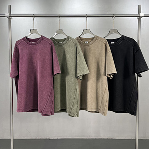 T-shirt di Alta Qualità all'Ingrosso, 305gsm, con Design Patchwork a Fiocchi di Neve e <span class=keywords><strong>Look</strong></span> Vintage Effetto Usurato - Product Image 2