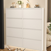 Armoire d'entrée ultra-fine OEM de 10 cm en acier, structure de cadre suspendu à ouverture par rabat, grande capacité pour l'entrée de la maison