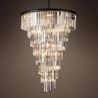 Classique hôtel salon spirale long moderne led luxe asfour cristal escalier lustre éclairage haute qualité cristal lumière