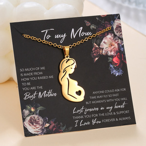 Collar para el Día de la Madre, Chapado en Oro de 18K, Colgante de Corazón de Acero Inoxidable, Regalo para Mamá e Hija - Product Image 2