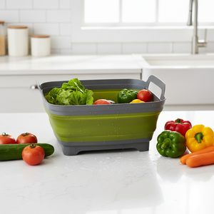 Juego de coladores plegables para cocina, cesta coladora con asas y ganchos para verduras, frutas, pasta, para usar en el <span class=keywords><strong>fregadero</strong></span> de la cocina - Product Image 1