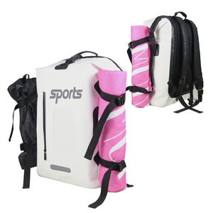 Wholesale 25L or 35L Clear Window <b>Roll</b> Top 500D PVC Tarpaulin <b>Backpack</b> for Travel Sports Camping Hiking Dry Bag - Product Image 1