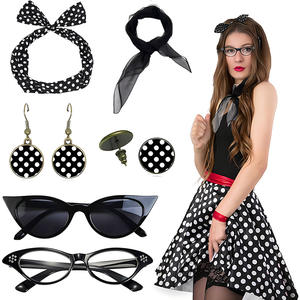 إكسسوارات زي نسائي 50s وشاح بولكا دوت عصابة رأس أقراط عين القط - Product Image 2