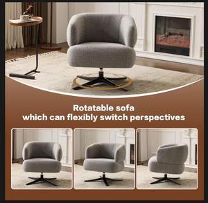 Fauteuil pivotant individuel de luxe Cuddle, style club moderne, petit fauteuil d'appoint en velours pour salon - Product Image 6