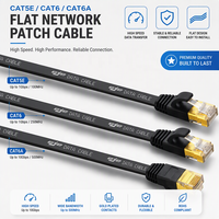 Kabel Patch Cord Ethernet Flat Cat6 RJ45 8P8C Cat6a Cat5e FTP 30AWG Tembaga Murni Cat7 Lan Network 1/3/5M Cat8 SFTP Berkualitas Tinggi