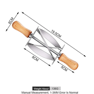 Dụng Cụ Làm Bánh Nhà Bếp Dụng Cụ Cắt Bánh Sừng Bò Bánh Mì Pháp Cán Gỗ Bằng Thép Không Gỉ - Product Image 2