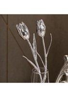 Fleur de tulipe artisanale plaquée argent 999 de qualité supérieure, élégante et décorative, cadeau pour la décoration de la maison, mariage, fête des mères, Noël