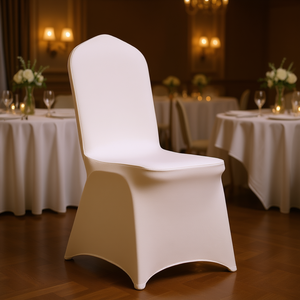 Fundas de Licra Universales para Sillas, Color Blanco Marfil, 50 Piezas, Plegables, Removibles, Lavables a Máquina, para Banquetes y Bodas - Product Image 2