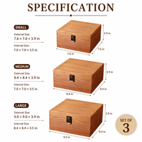 Coffre de rangement de luxe en bois massif avec loquet métallique vintage, boîte cadeau carrée moderne et simple pour l'approvisionnement de marques professionnelles