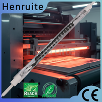 Lampe chauffante infrarouge industrielle électrique en quartz et fibre de carbone de 600 mm 1000 W pour la fusion d'encre d'impression