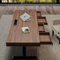 Bureau de travail multifonctionnel en bois massif, ergonomique, sur mesure, avec hauteur réglable et capacité de charge élevée