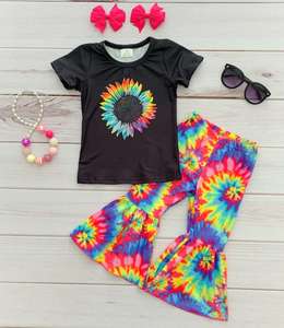 Tenues d'automne RTS pour enfants, ensembles de vêtements pour bébés, jolies tenues de boutique pour petites filles, vêtements pour tout-petits, 2 pièces, pantalon pattes d'éléphant, vente en gros - Product Image 6