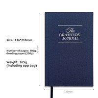 Journal de gratitude transfrontalier de style japonais A3 Cahier simple à couverture rigide portable avec fil à coudre Couverture en tissu en anglais
